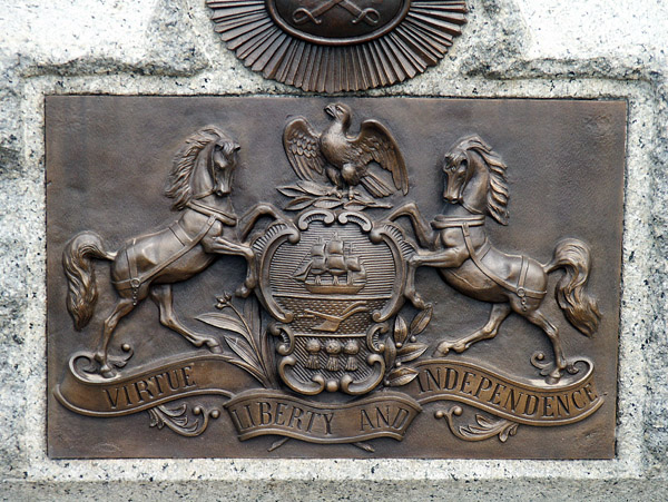 Bronze plaque - Virtue, Liberty and Independence
