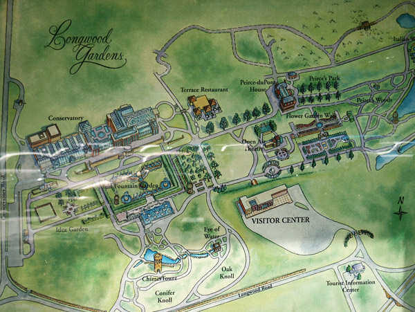 Map of Longwood Gardens, Kennett Square, Pennsylvania