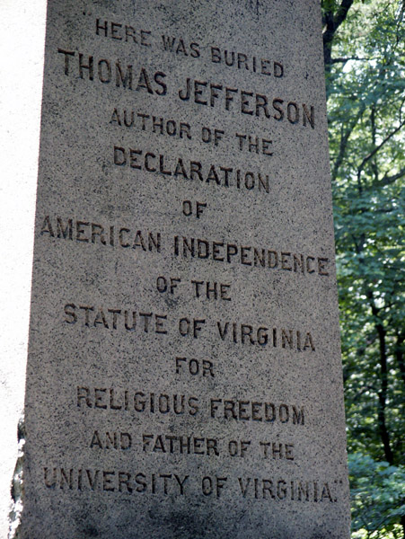 Burial place of Thomas Jefferson