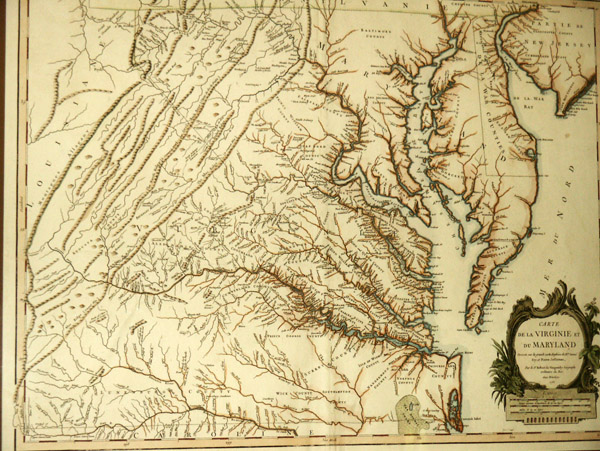 Map of colonial Virginia and Maryland