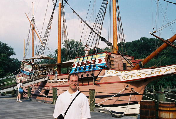 Roy and the Susan Constant replica - Jamestown Settlement