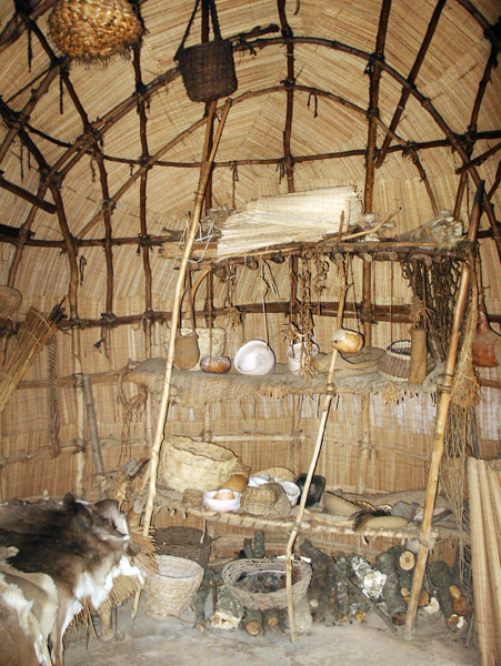 Interior of the native hut - Powhatan Village