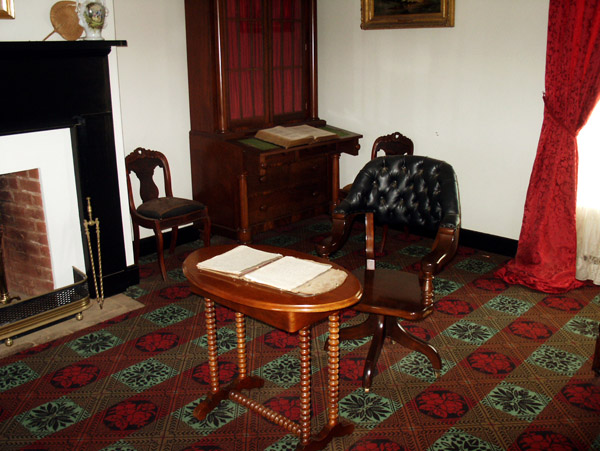 Table in the McLean House at Appomattox where General Ulysses S. Grant accepted the surrender of the Confederate Army