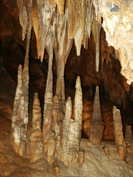 Stalactites and Stalagmites meet to form Columns