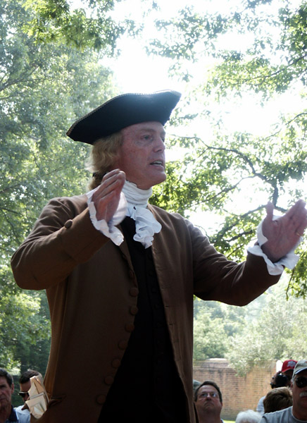 Period Actor portraying Thomas Jefferson gives a speech