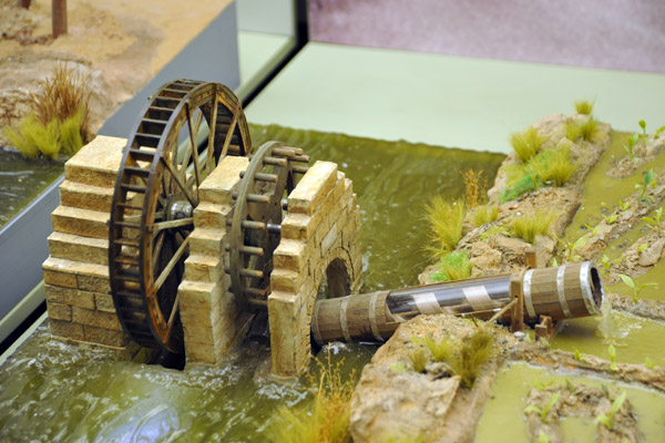 Model of a water wheel for irrigation