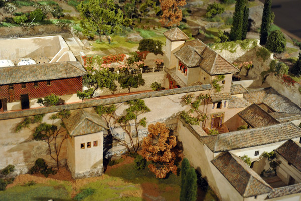 Model of the Generalife Gardens of the Alhambra, Granada, Spain