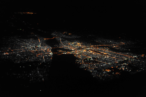 Khartoum and Omdurman, Sudan at night