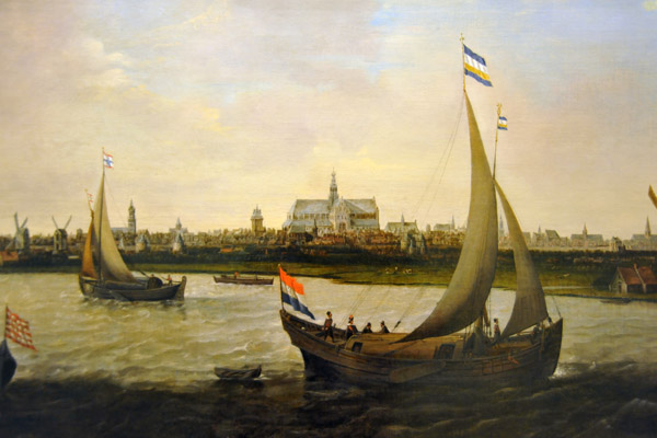 View of Haarlem from the Noorder Buiten Spaarne, Hendrick Cornelisz Vroom, ca 1625