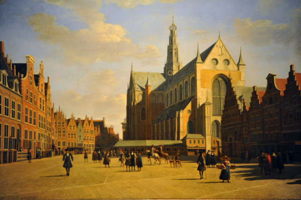 Market Square at Haarlem with the Grotekerk (St. Bavo's Church), Gerrit Adriaensz Berckheyde, 1696