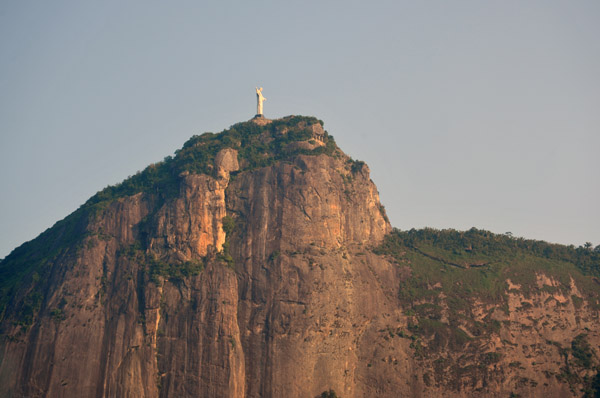 The statue of Christ the Redeemer on top of Corcovado mountain overlooking Rio de Janeiro