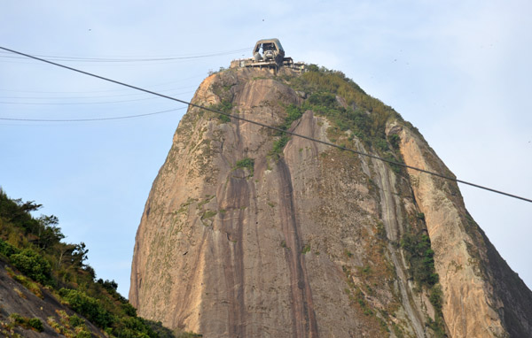On the first stage of the Cable Car from the base station to Morro da Urca