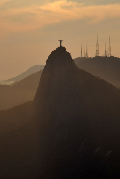 Corcovado rises another 1000 ft above Sugarloaf