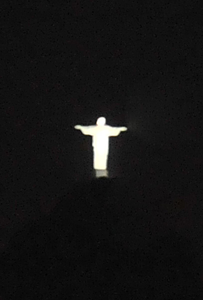 Christ the Redeemer at night from Sugarloaf