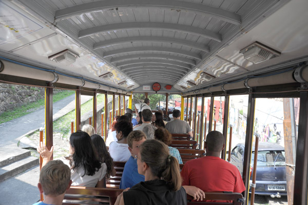 On board the tram to Santa Teresa