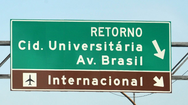 Road sign - Rio de Janeiro International Airport