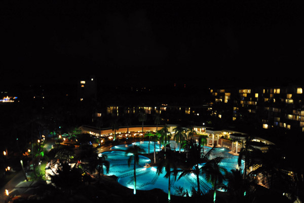 Night view from the room at the Kauai Marriott at night