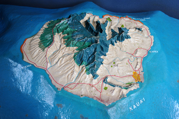 Relief model of Kauai at the Kilauea Point Visitor Center