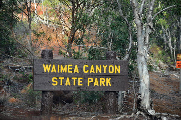Entering Waimea Canyon State Park, Hawaii