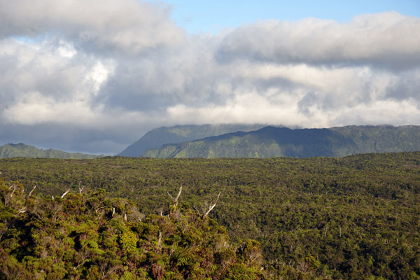 Clouds obscure Wai'ale'ale, Kauai's highest point