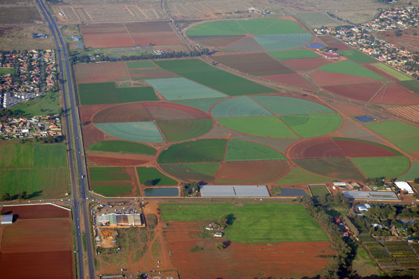 Irrigated fields near Klippoortje, Gauteng, South Africa