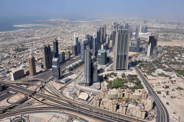 The towers of Sheikh Zayed Road from Burj Khalifa