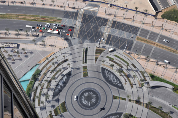 The circle at the entrance to the Burj Khalifa