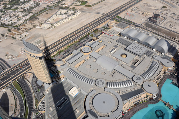 Shadow of the Burj Khalifa on the Dubai Mall