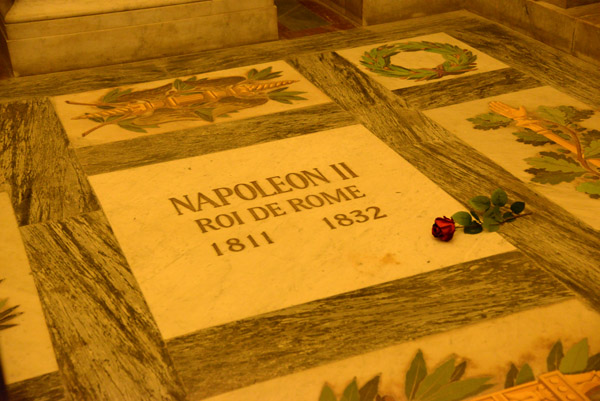 Tomb of Napoléon II, moved here from Vienna by order of Adolph Hitler in 1940