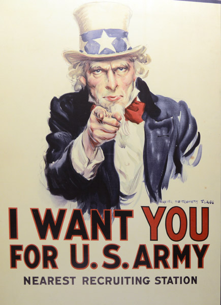 Iconic American Recruitment Poster - Uncle Sam I want you for the U.S. Army 1917 James Montgomery Flagg