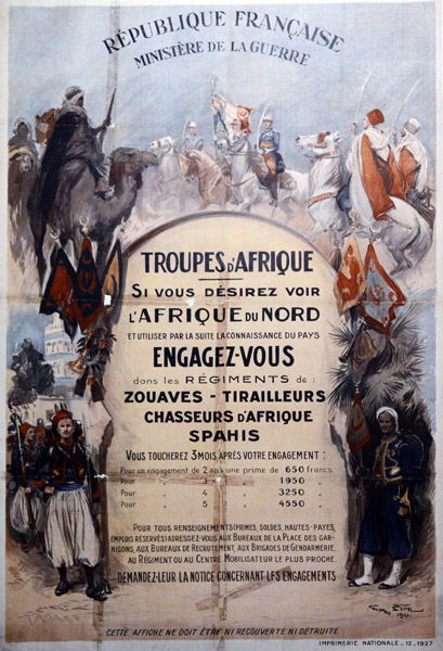French Recruitment Poster for African Colonial Troops, 1927