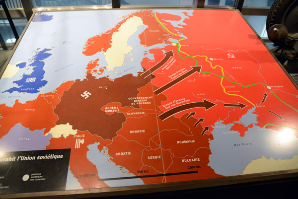 Nazi invasion of the Soviet Union along 3 fronts - the map shows the Third Reich at its largest