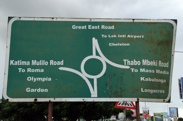 Road sign - Lusaka