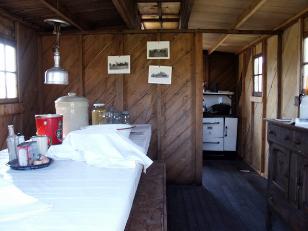 Inside the kitchen trailer, Bar U Ranch