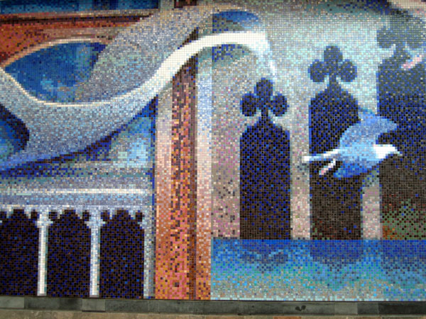 Mosaic in the textile area, upper level, City Centre