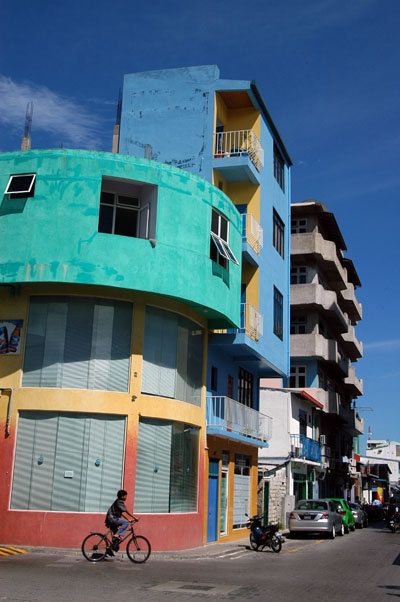 Many of Male's buildings are colorful