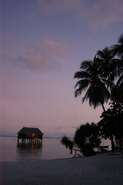 One of the Honeymoon Suites at dusk