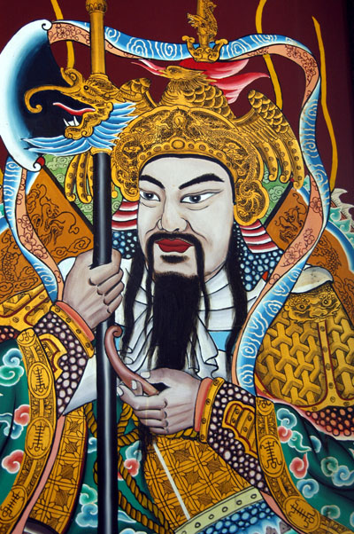 Guardian painting on a door, Thian Hock Keng Temple