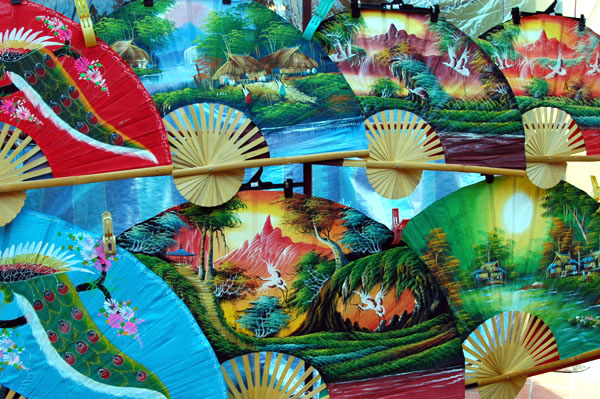 Painted oriental fans, Chinatown