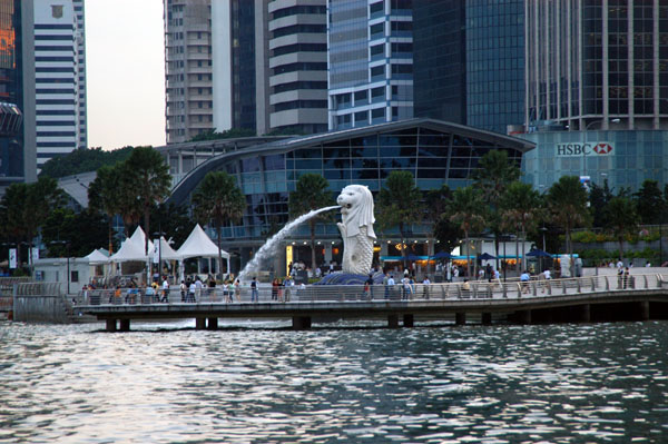 Merlion Park at the mouth of the Singapore River