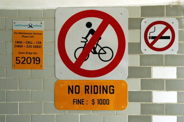 No Bike Riding Fine S$1000