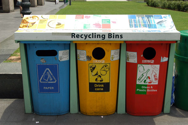 Recycling bins, Raffles Place