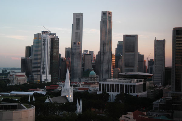 Singapore's Central Business District from the Carlton Hotel