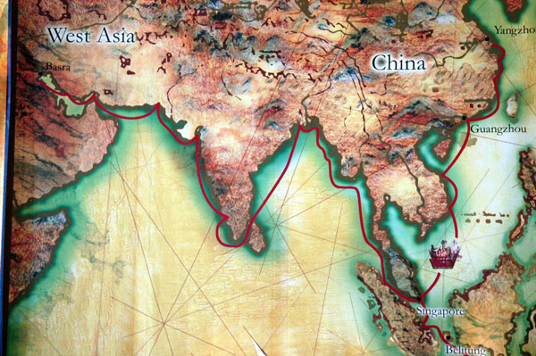 Trade routes linking east and west Asia