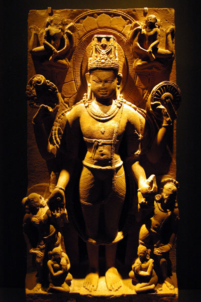 Sandstone Vishnu as Trivikrama, 9th C Uttar Pradesh