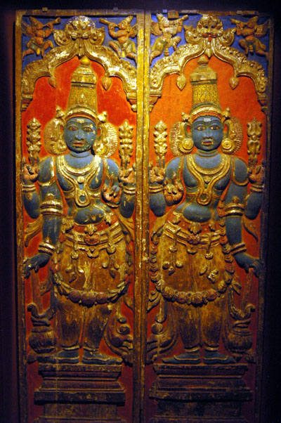 Wooden temple doors, ca 1800, Andhra Pradesh