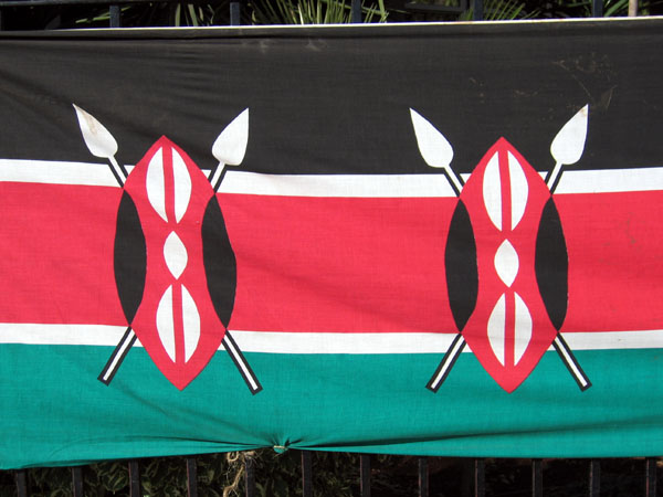 Kenyan flags near Parliament