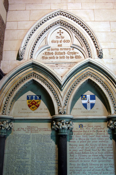 Memorial Tablet, Christchurch Cathedral