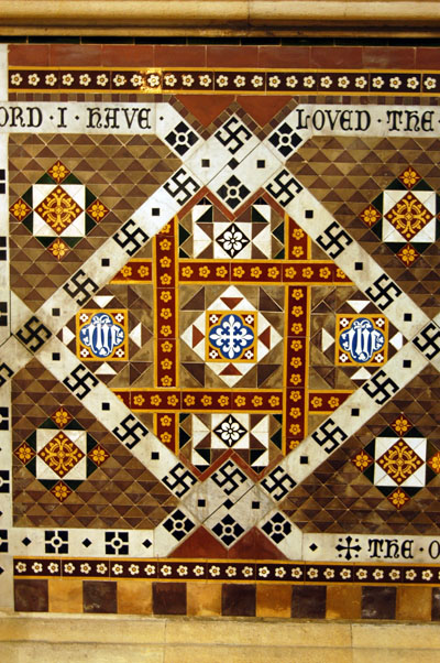 Christchurch Cathedral inlaid stonework 1883