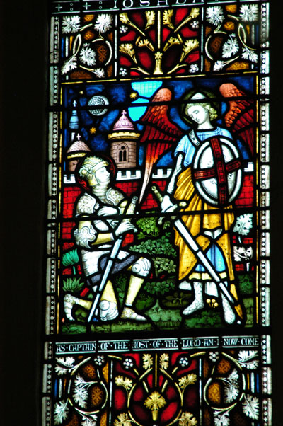 Christchurch Cathedral, stained glass - Joshua and Theophany at Jericho